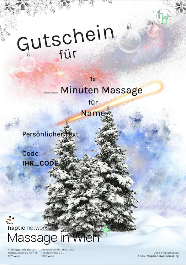 Massagegutschein Vorlage Weihnachten
